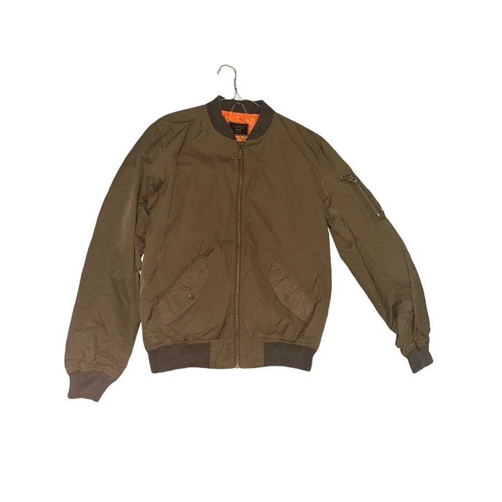7 Diamonds Windbreaker Jacket Vintage Olive Green Mens Medium